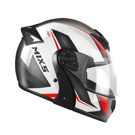Capacete Escamoteável Mixs Gladiator Neo Brilhante Viseira Cristal - Vermelho Menor preço em Capacete Escamoteável Mixs Gladiator Neo Brilhante Viseira Cristal - Vermelho