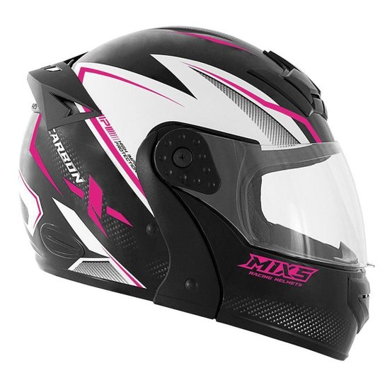 Capacete Escamoteável Robocop Mixs Gladiator Carbon X Moto - Rosa Menor preço em Capacete Escamoteável Robocop Mixs Gladiator Carbon X Moto - Rosa