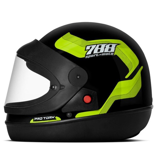 Capacete Fechado Integral Automatico Pro Tork Sport Moto 788 Masculino Feminino Com Viseira Fumê - Preto+Amarelo Menor preço em Capacete Fechado Integral Automatico Pro Tork Sport Moto 788 Masculino Feminino Com Viseira Fumê - Preto+Amarelo