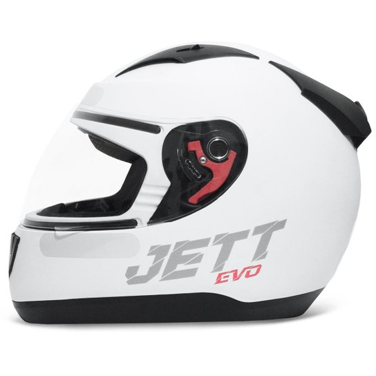 Capacete Fechado Jett Modelo Evo Line Solid Fosco - Branco Menor preço em Capacete Fechado Jett Modelo Evo Line Solid Fosco - Branco