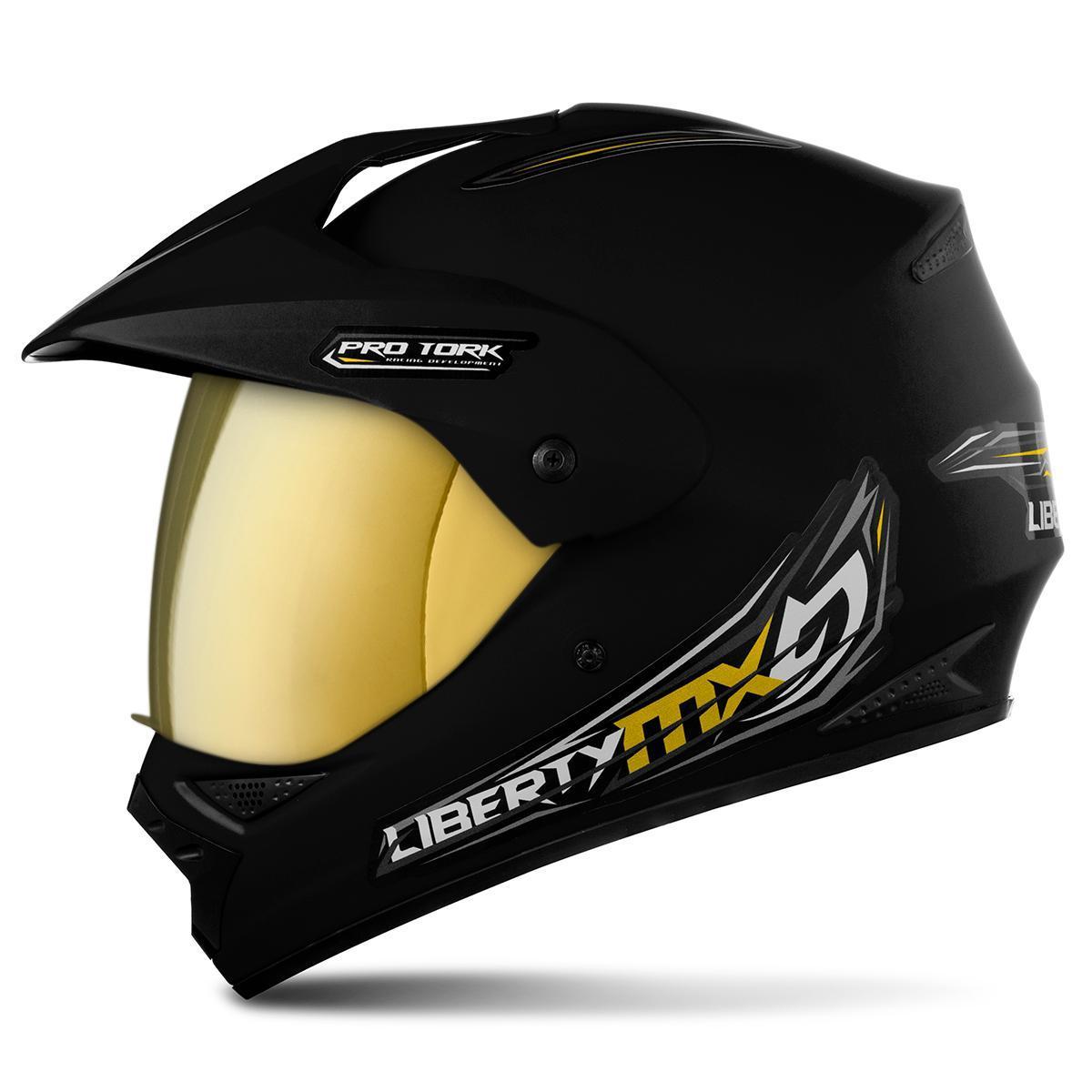 Capacete Fechado Pro Tork Liberty Mx Pro Vision Vis. Dourada