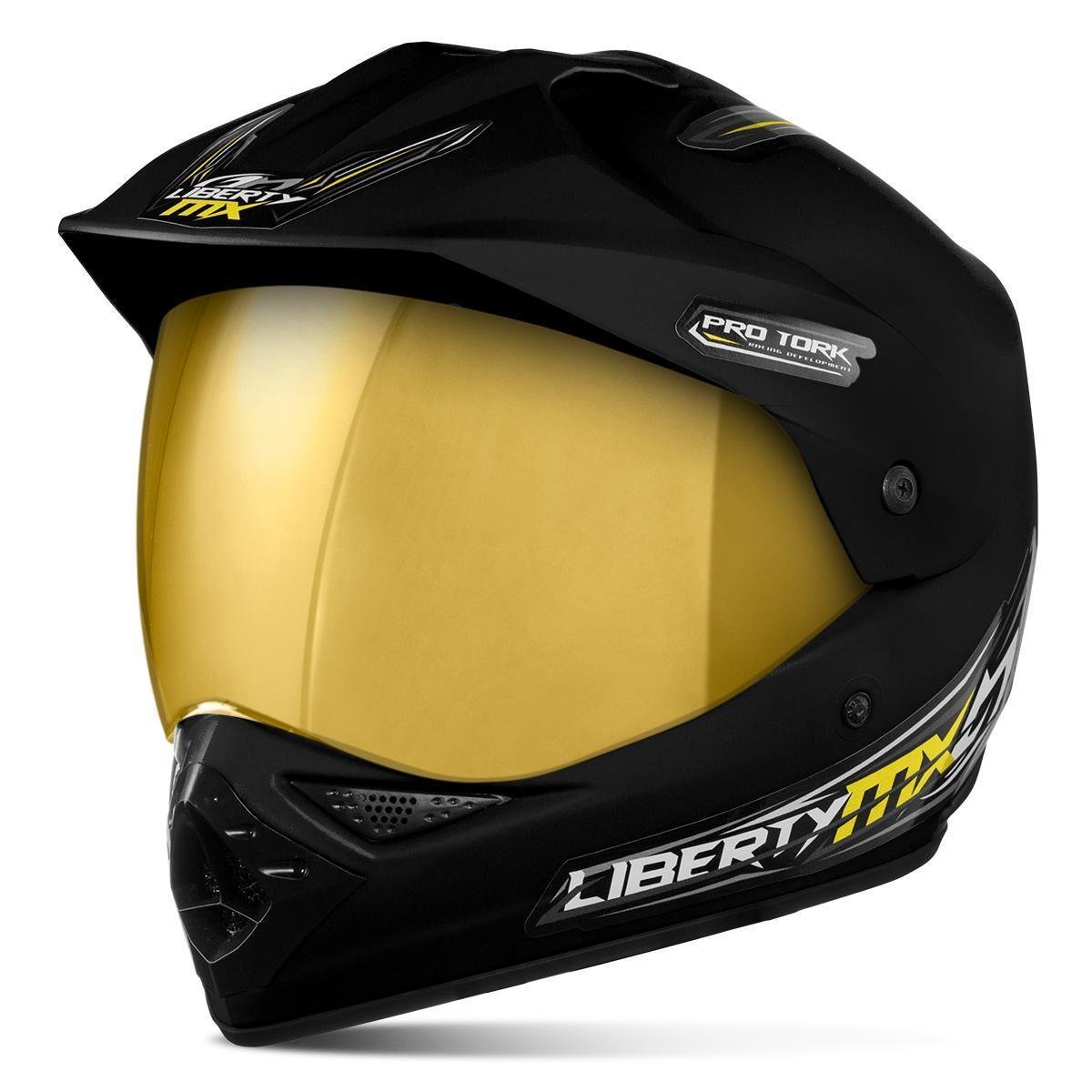 Capacete Fechado Pro Tork Liberty Mx Pro Vision Vis. Dourada