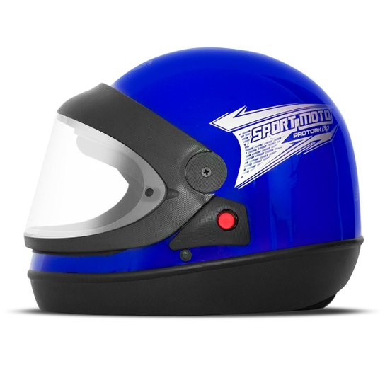 Capacete Fechado Pro Tork Sport Moto Light Viseira Cristal - Azul Menor preço em Capacete Fechado Pro Tork Sport Moto Light Viseira Cristal - Azul