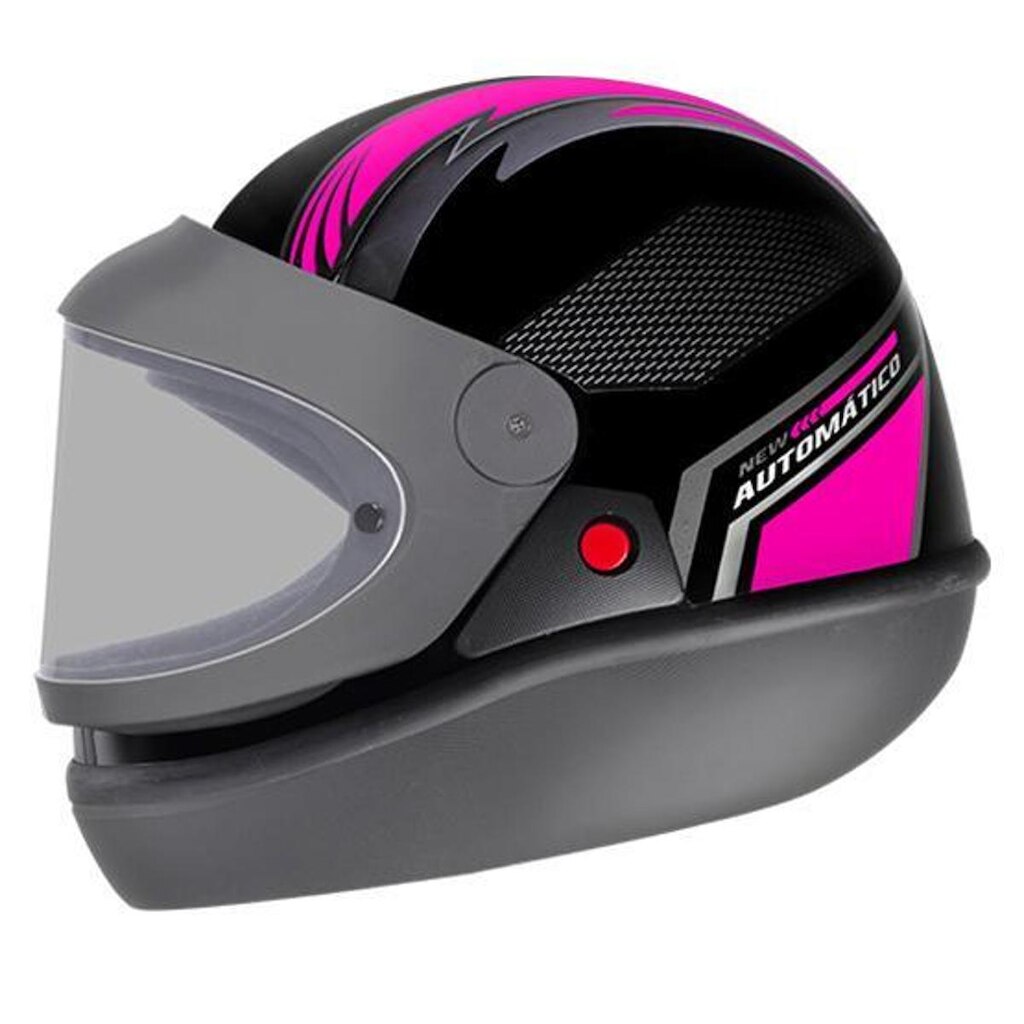 Capacete Feminino Ebf Automático Bolt Preto Rosa San Marino