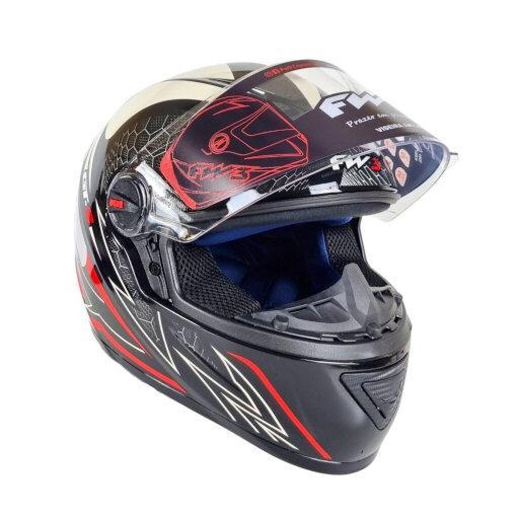 Capacete FW3 GT2 Branco e Vermelho Brilhante