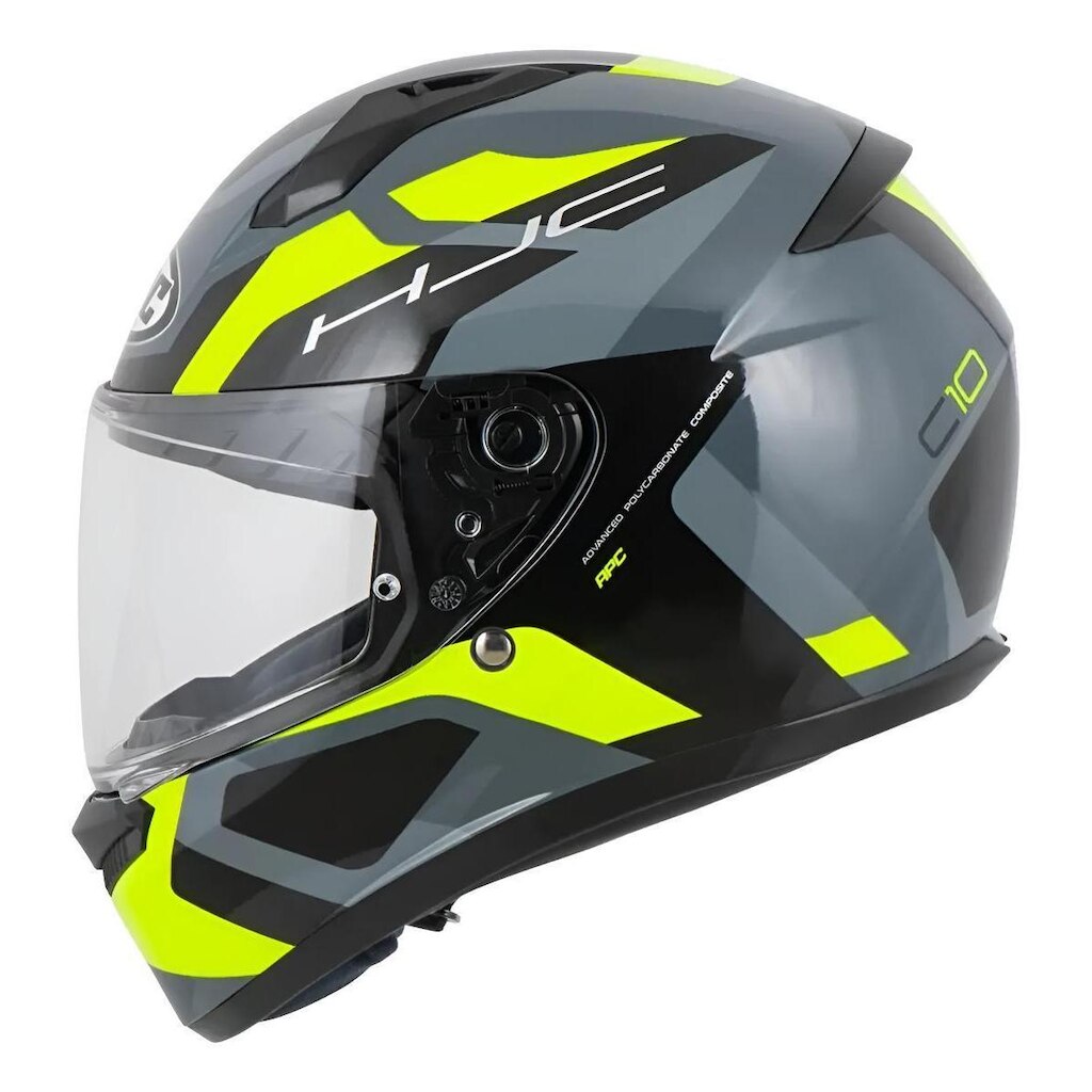 Capacete Hjc C10 Tins Cinza Verde E Preto