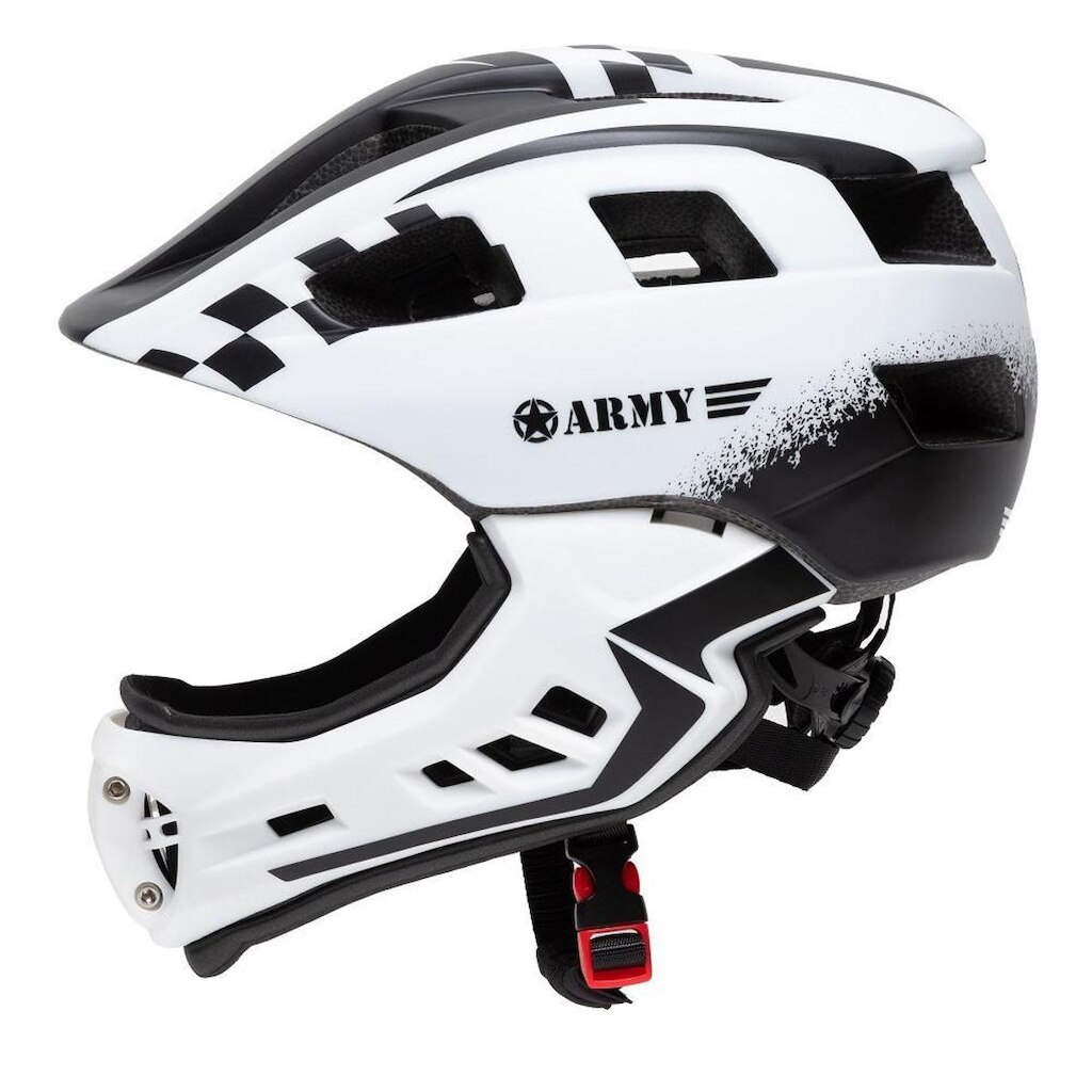 Capacete Infantil Bike Grid com Queixeira Branco/preto