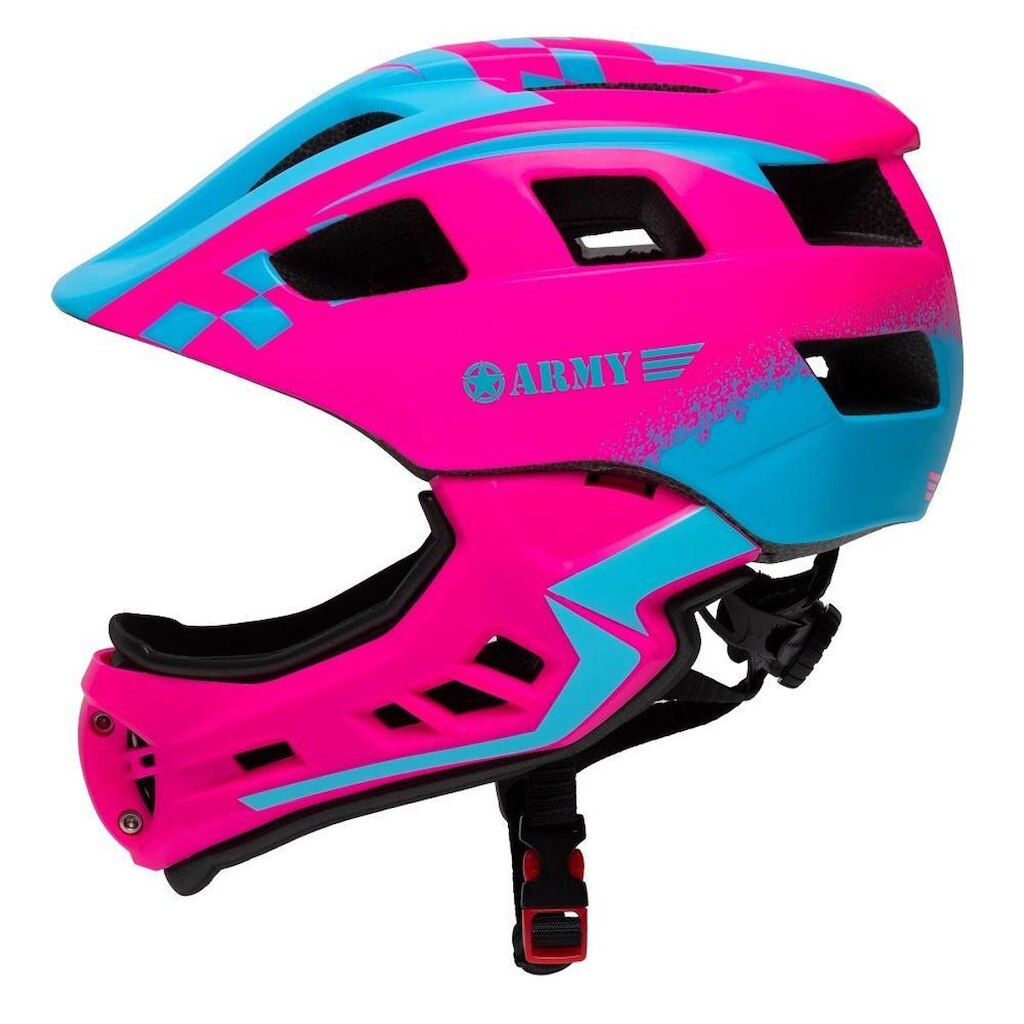 Capacete Infantil Bike Grid com Queixeira Rosa/azul