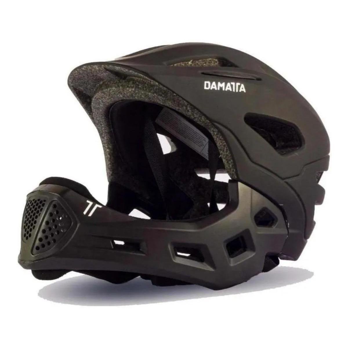 Capacete Infantil Bmx Downhill Full Face Damatta Preto Netshoes