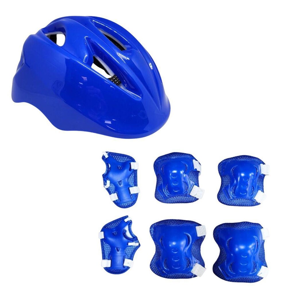 Capacete Infantil Patins Skate Kit Proteção 7 Peças Bicicleta