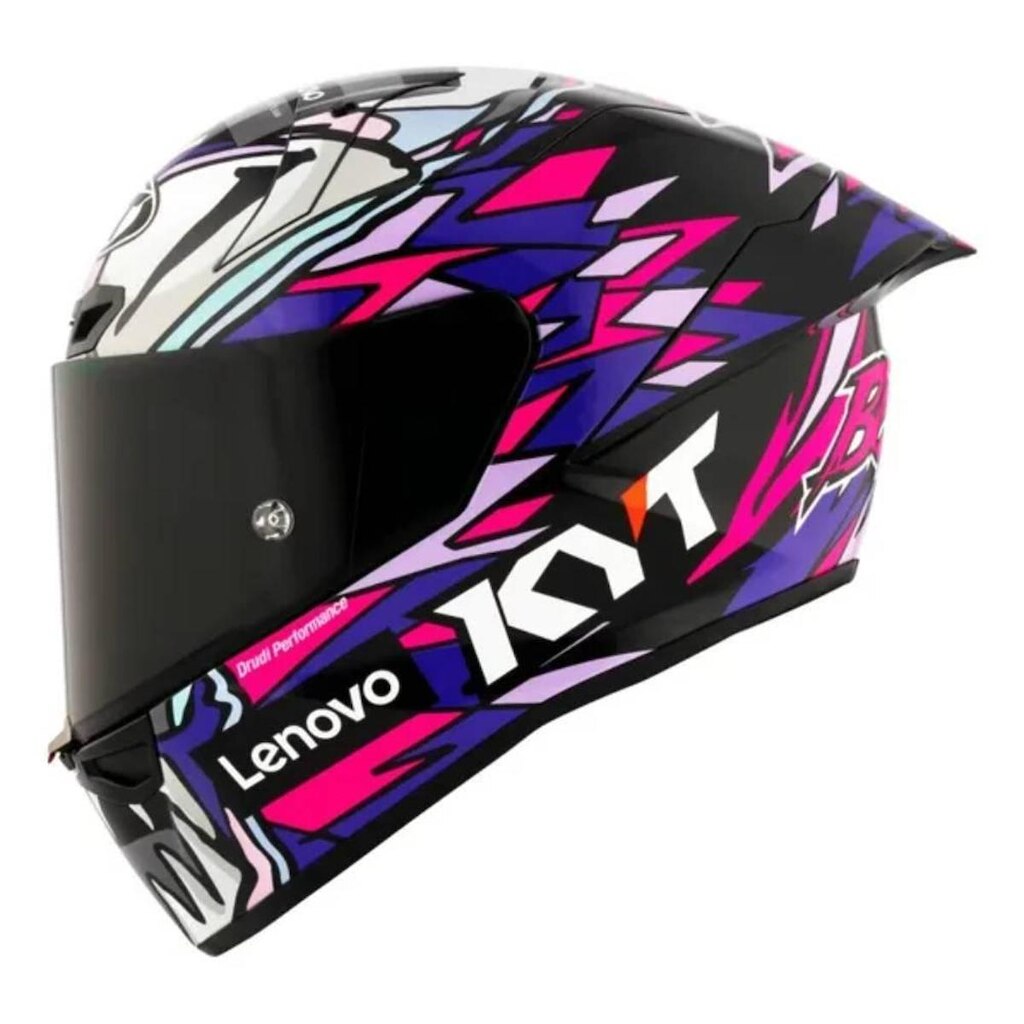Capacete Kyt Kx-1 Race GP Bastianini Réplica 2023 Branco e Rosa