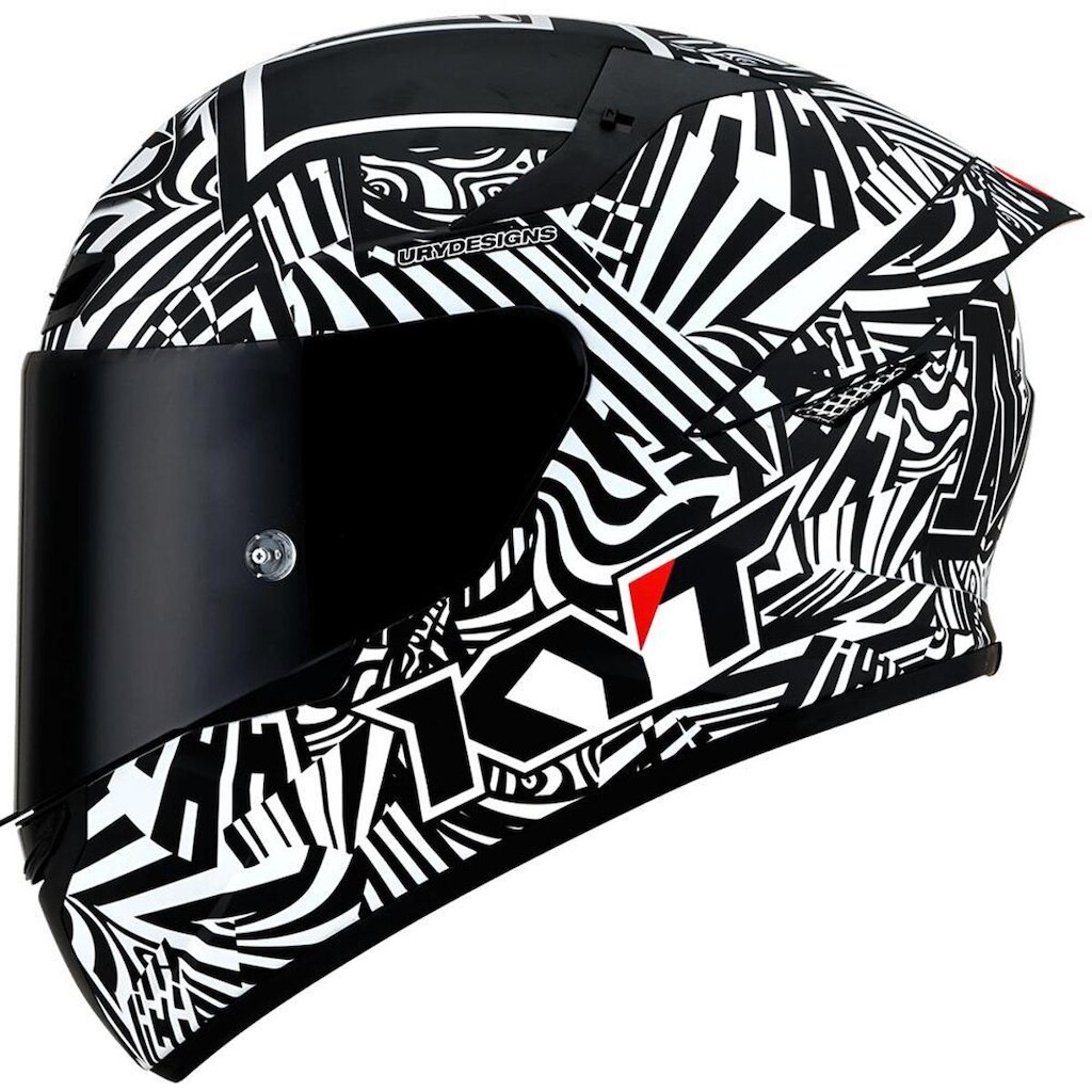 Capacete KYT TT Course Espargaro Winter Test 2020 Preto e Branco Fosco