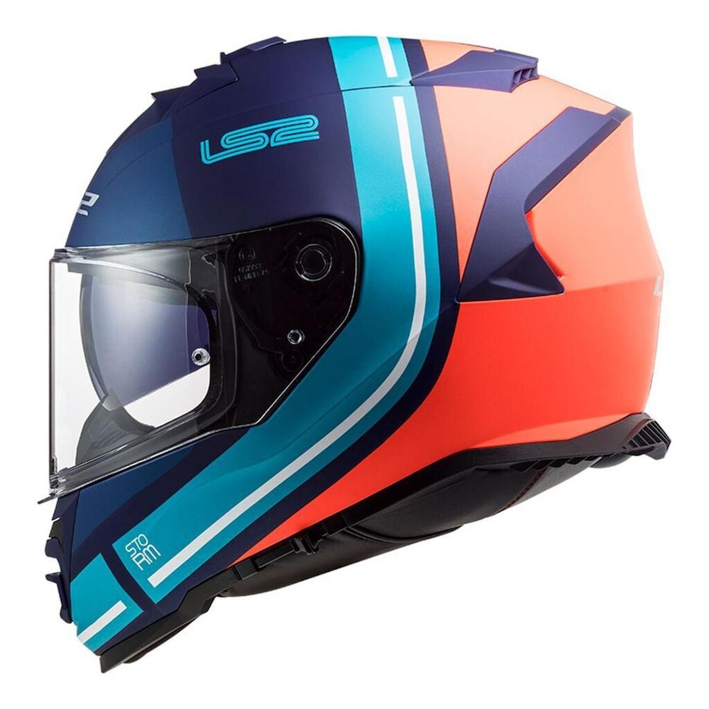 Capacete Ls2 FF800 Storm Slant Azul e Laranja