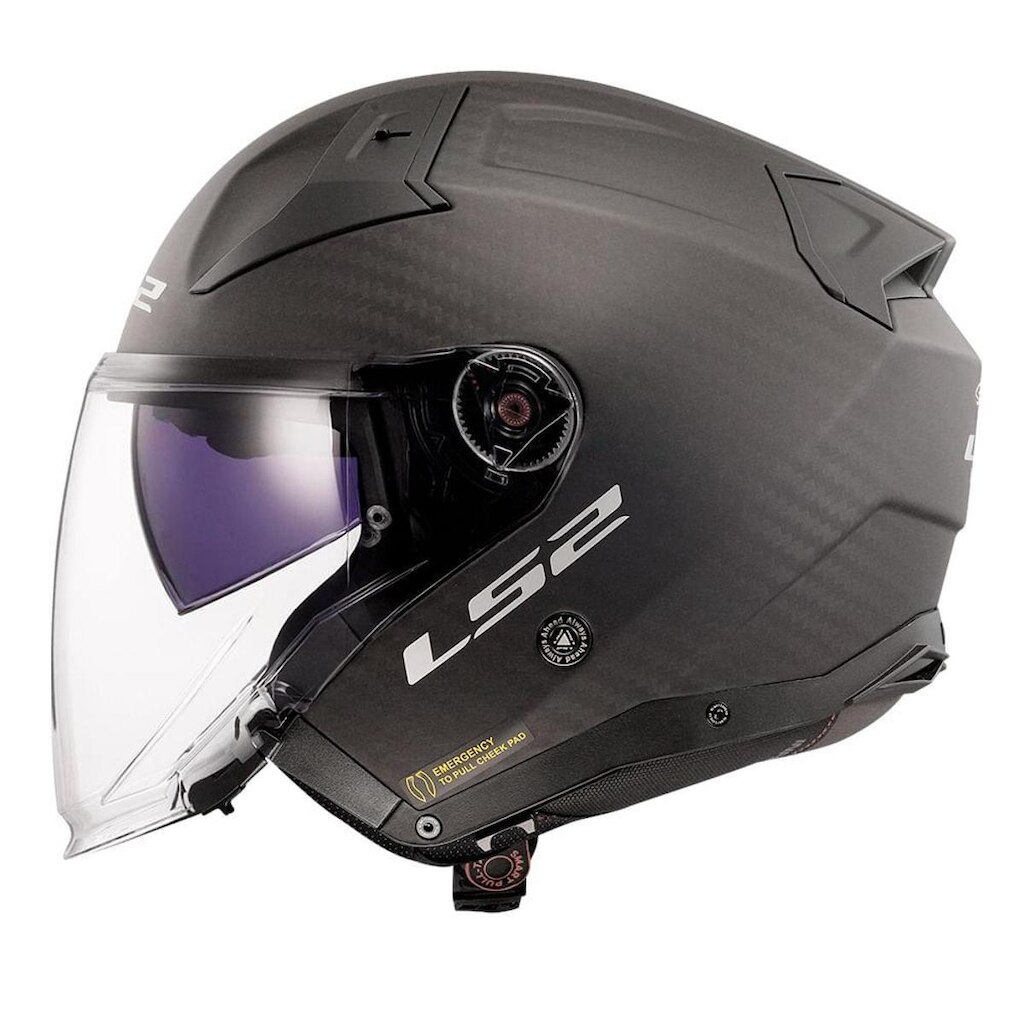 CAPACETE LS2 INFINITY II C SOLID CARBON FOSCO