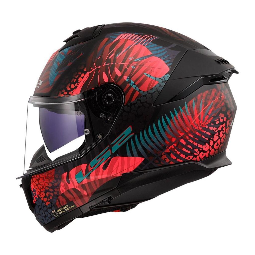 CAPACETE LS2 STREAM II JUNGLE MATTE PRETO/PINK