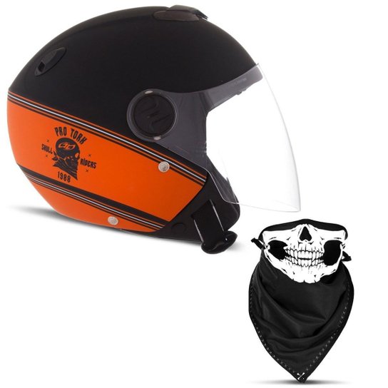 Capacete Moto Aberto Custom Pro Tork New Atomic HD Skull Riders - Laranja é ruim? Capacete Moto Aberto Custom Pro Tork New Atomic HD Skull Riders - Laranja é boa?