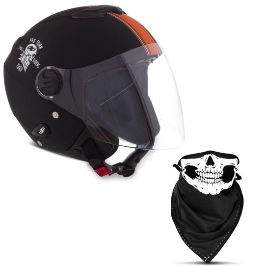 Capacete Moto Aberto Custom Pro Tork New Atomic Skull Riders - Laranja é ruim? Capacete Moto Aberto Custom Pro Tork New Atomic Skull Riders - Laranja é boa?