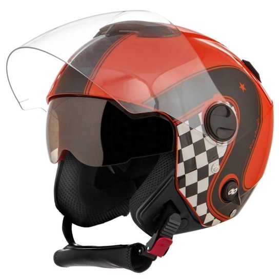 Capacete Moto Aberto Custom Pro Tork New Atomic Vintage - Laranja Menor preço em Capacete Moto Aberto Custom Pro Tork New Atomic Vintage - Laranja