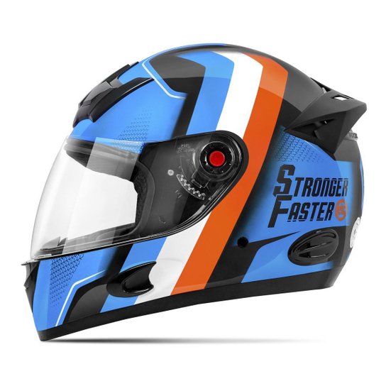 Capacete Moto Fechado Etceter Mixs Mx5 Stronger Faster Brilhante - Azul+Laranja Menor preço em Capacete Moto Fechado Etceter Mixs Mx5 Stronger Faster Brilhante - Azul+Laranja
