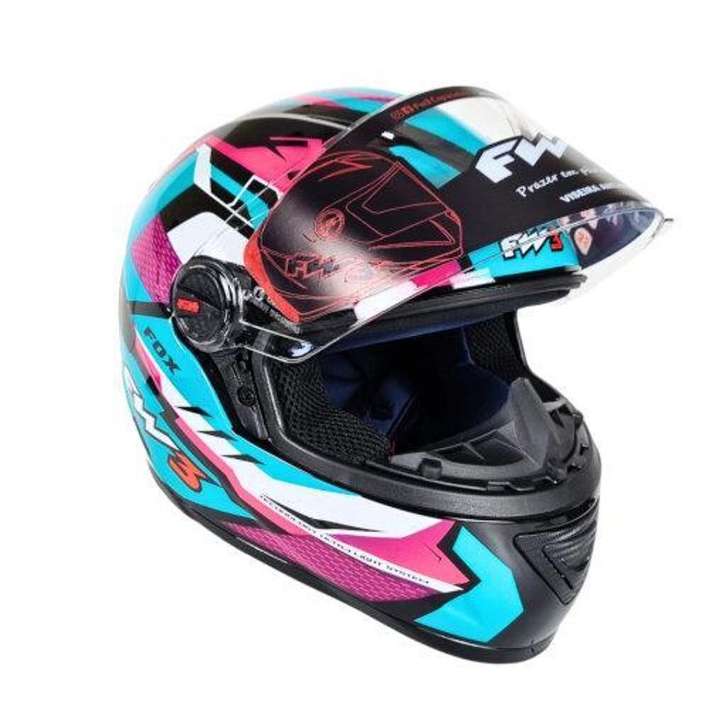 Capacete Moto Fechado FW3 GTN Fox Azul Tiffanny Brilhante