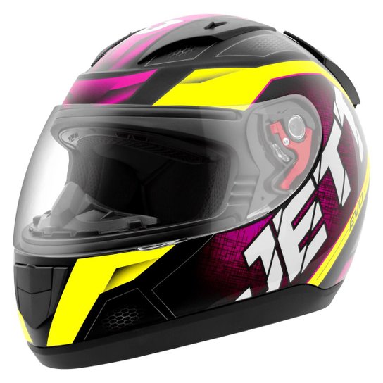 Capacete Moto Fechado Jett Evo Line - Rosa Menor preço em Capacete Moto Fechado Jett Evo Line - Rosa
