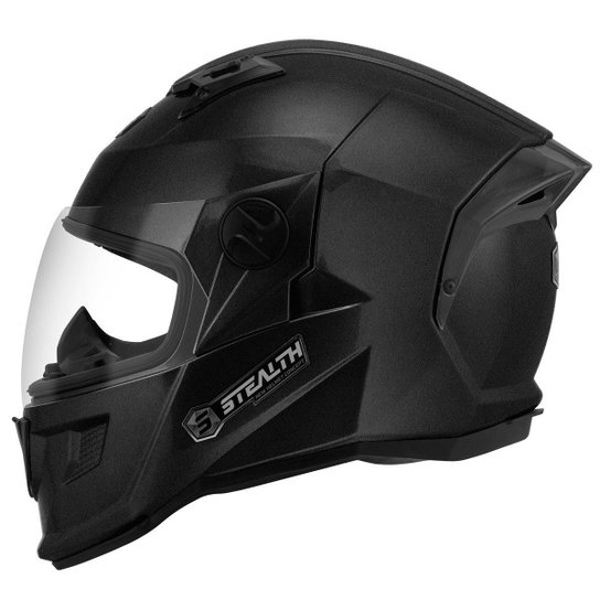 Capacete Moto Fechado Pro Tork Stealth Solid Brilhante Viseira Cristal - Preto Menor preço em Capacete Moto Fechado Pro Tork Stealth Solid Brilhante Viseira Cristal - Preto