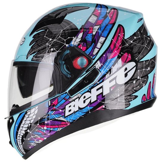Capacete Moto Feminino Masculino Bieffe B-40 Astro - Verde água Menor preço em Capacete Moto Feminino Masculino Bieffe B-40 Astro - Verde água