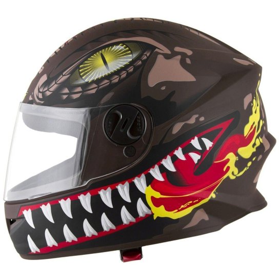 Capacete Moto Infantil Pro Tork Liberty Raptor - Marrom Menor preço em Capacete Moto Infantil Pro Tork Liberty Raptor - Marrom