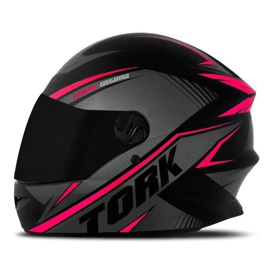 Capacete Moto Integral Pro Tork R8 Viseira Fumê Fechado - Preto+Rosa Menor preço em Capacete Moto Integral Pro Tork R8 Viseira Fumê Fechado - Preto+Rosa