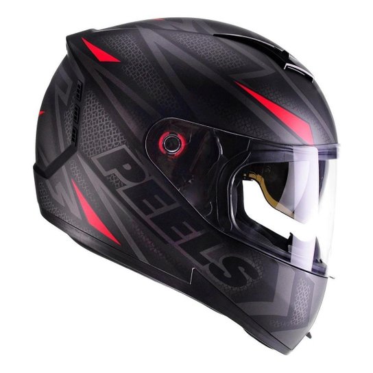 Capacete Moto Masculino Feminino Peels Icon Fast Com Viseira Solar - Preto Fosco+Vermelho Menor preço em Capacete Moto Masculino Feminino Peels Icon Fast Com Viseira Solar - Preto Fosco+Vermelho