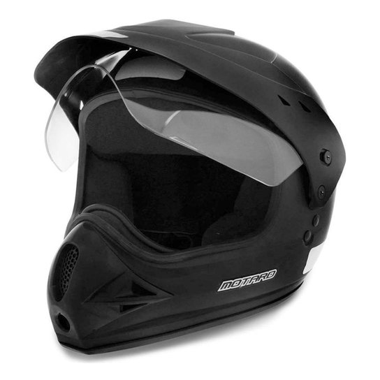 Capacete Moto Motocross Fechado Com Viseira Ebf Motard Solid - Preto Menor preço em Capacete Moto Motocross Fechado Com Viseira Ebf Motard Solid - Preto