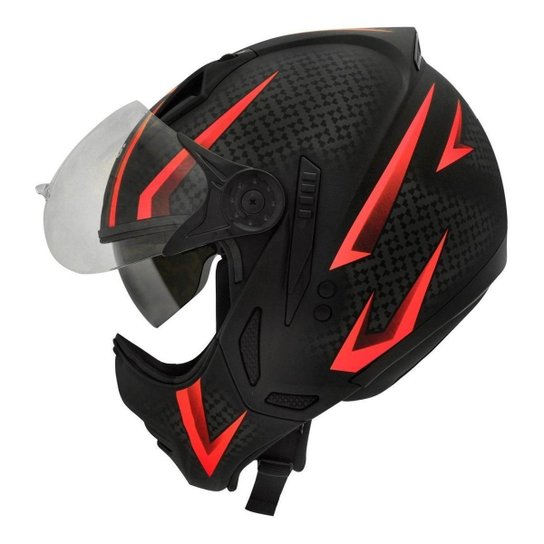 Capacete Moto Peels Mirage Storm Com Viseira Solar - Preto+Vermelho Menor preço em Capacete Moto Peels Mirage Storm Com Viseira Solar - Preto+Vermelho