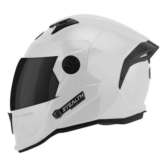 Capacete Moto Stealth Solid Pro Tork Motoqueiro Viseira Fumê - Branco Menor preço em Capacete Moto Stealth Solid Pro Tork Motoqueiro Viseira Fumê - Branco