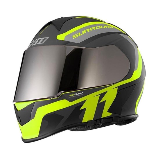 Capacete Moto X11 Revo Pro Surround Viseira Solar Motoqueiro - Verde Menor preço em Capacete Moto X11 Revo Pro Surround Viseira Solar Motoqueiro - Verde