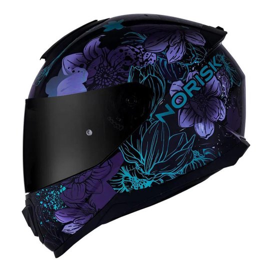 Capacete Norisk FF802 Razor Bloom e Roxo - Preto Menor preço em Capacete Norisk FF802 Razor Bloom e Roxo - Preto