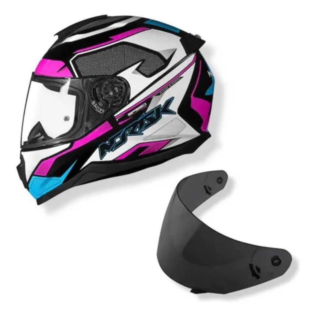 Capacete Norisk FF802 Razor SpeedMax Rosa com Viseira Fumê