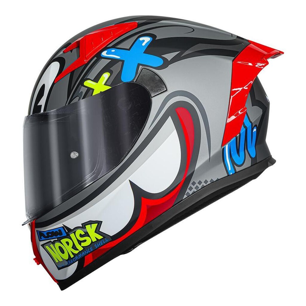Capacete Norisk Flow Kob Cinza e Vermelho