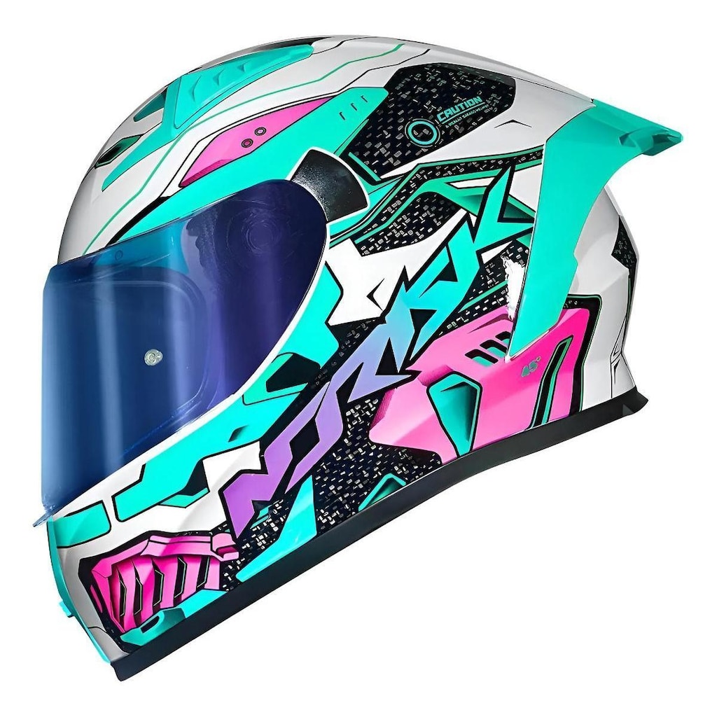 Capacete Norisk Flow Robot Ciano E Branco