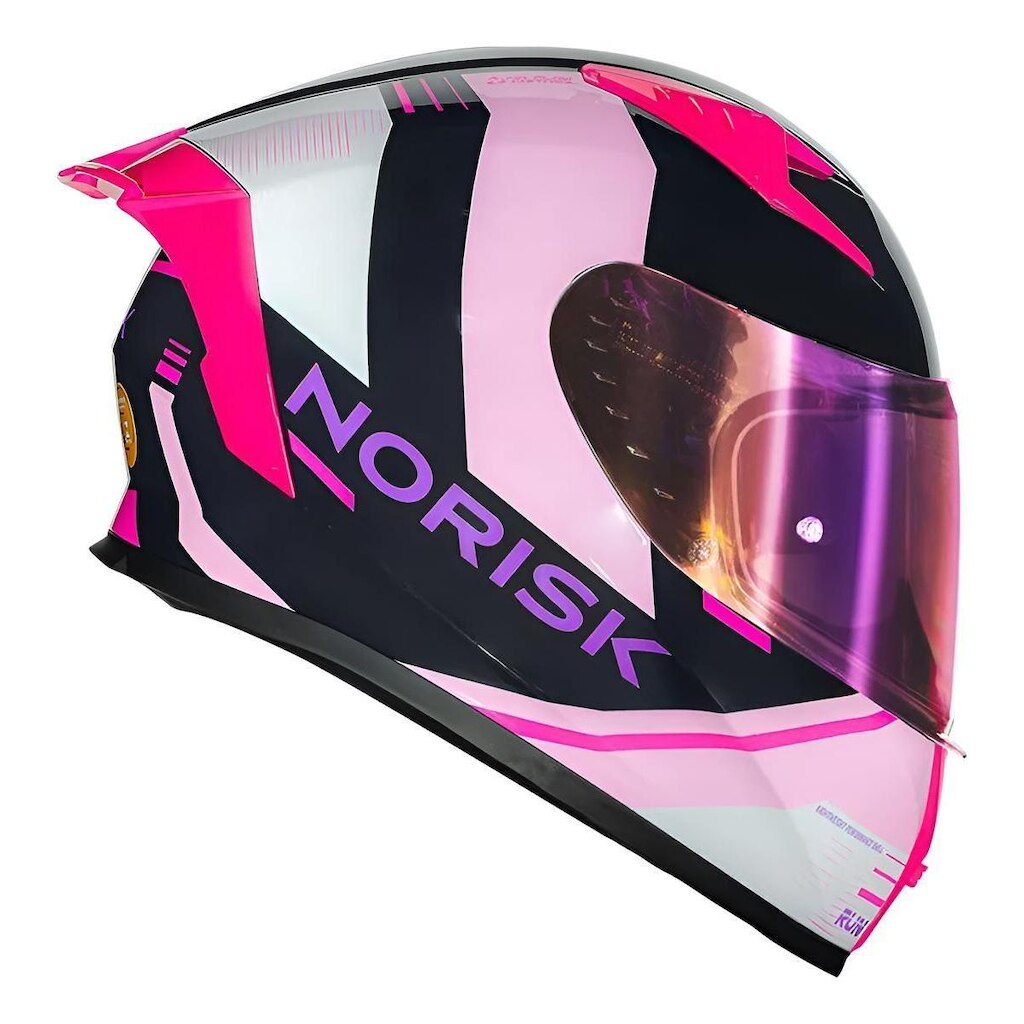Capacete Norisk Flow Run Pink Blue Brilho