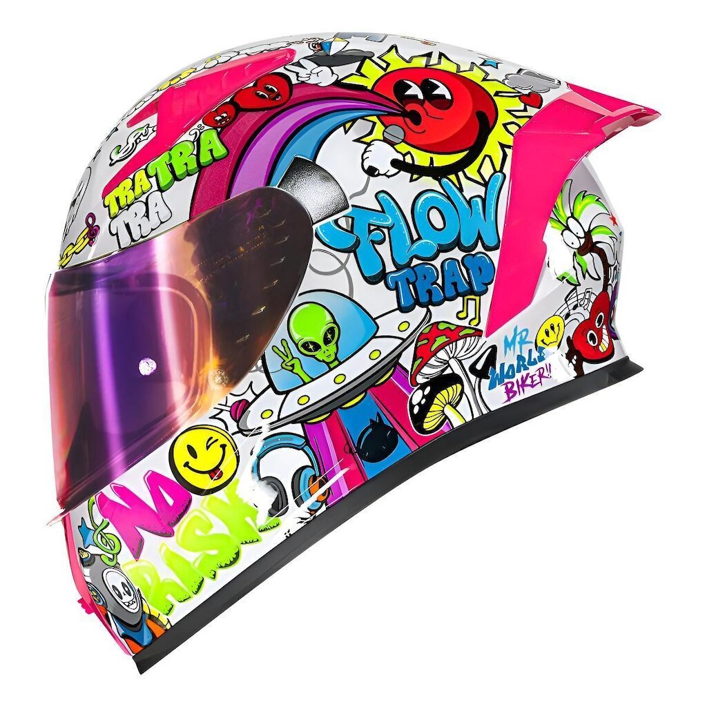 Capacete Norisk Flow Trap Branco Brilho