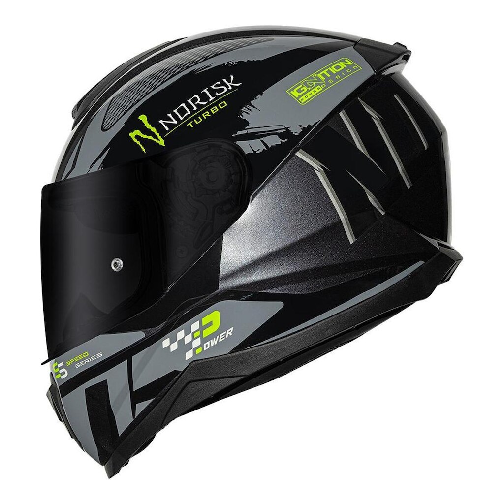 Capacete Norisk Razor Turbo Preto e Cinza