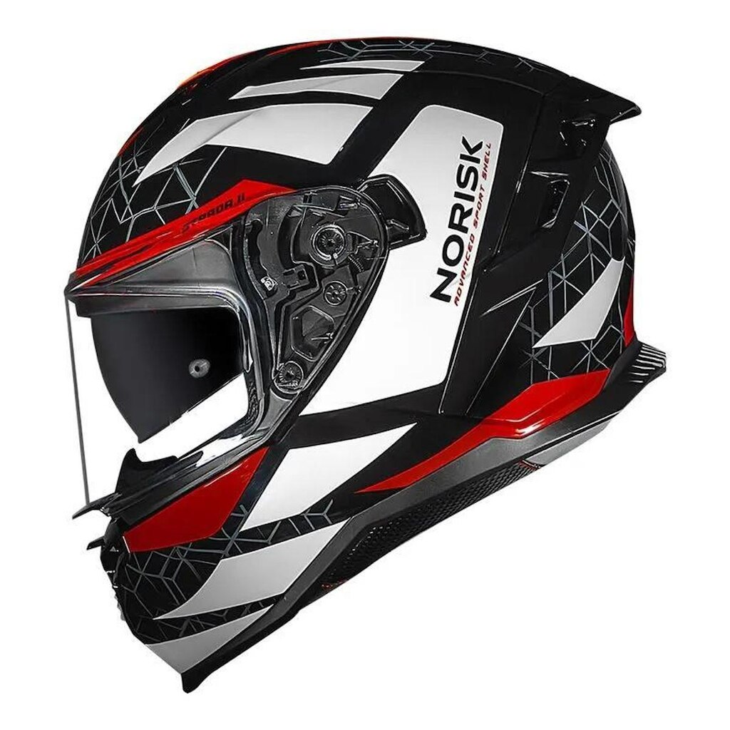 Capacete Norisk Strada II Evoque Preto Branco e Vermelho
