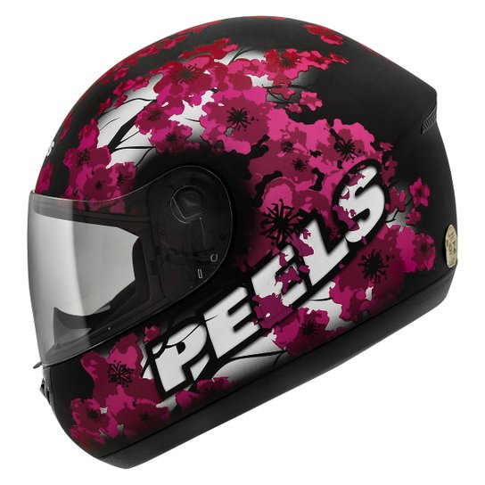 Capacete Peels Spike Blossom - Preto+Rosa