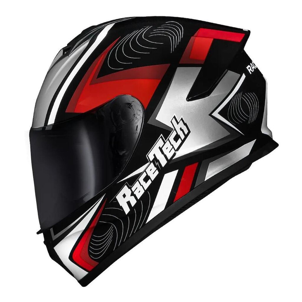 Capacete Race Tech Hit Draw Preto Cinza e Vermelho