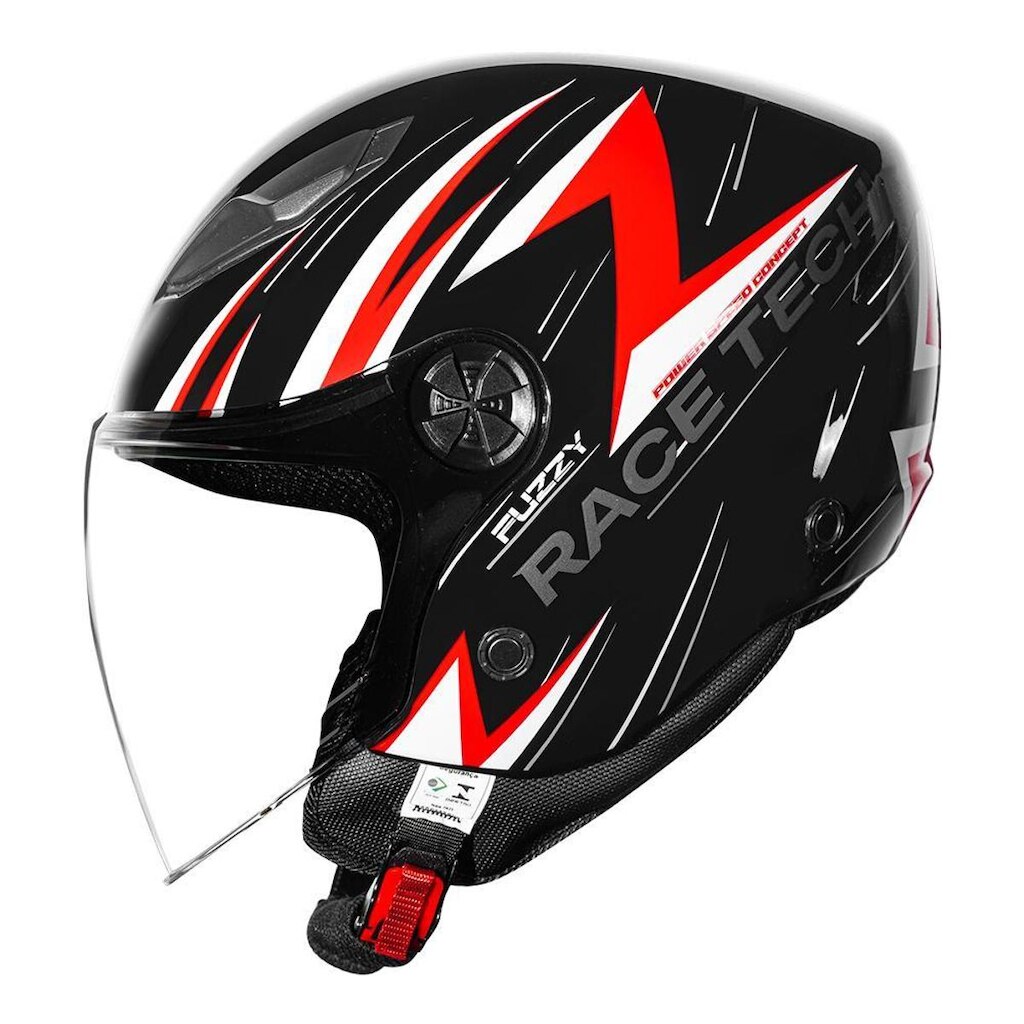 Capacete Race Tech Play Fuzzy Preto e Vermelho