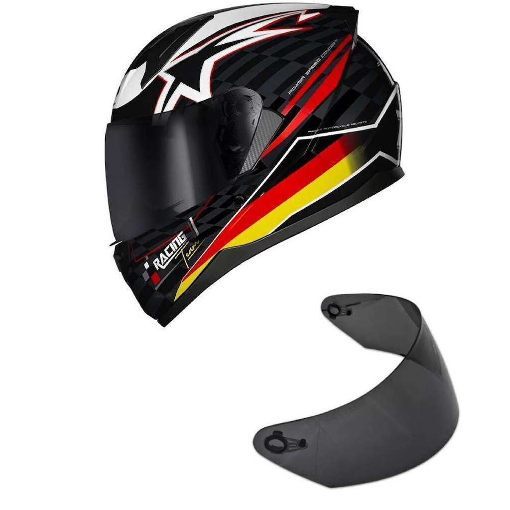 Capacete Race Tech Sector Grid Germany Mais Viseira Fumê