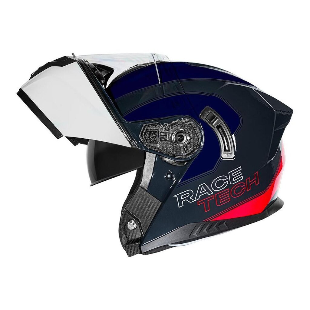 Capacete Race Tech Signal Active Branco Azul e Vermelho