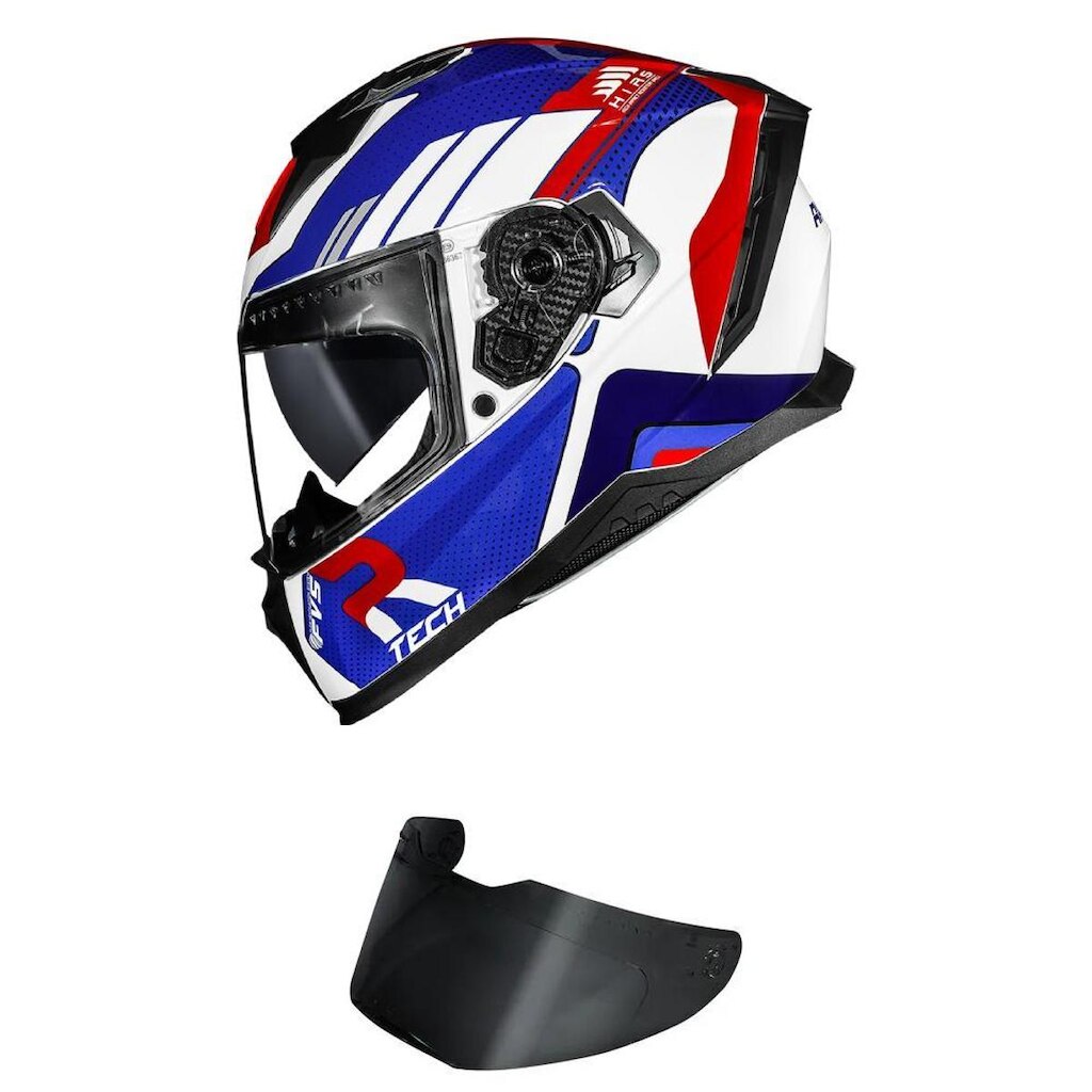 Capacete Race Tech Volt Track e Azul Mais Viseira Fumê