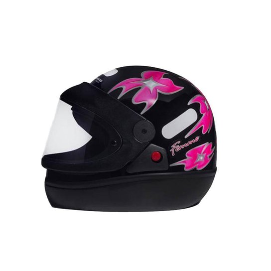 Capacete San Marino Femme Moto Integral Fechado Motoboy Flor - Branco Menor preço em Capacete San Marino Femme Moto Integral Fechado Motoboy Flor - Branco