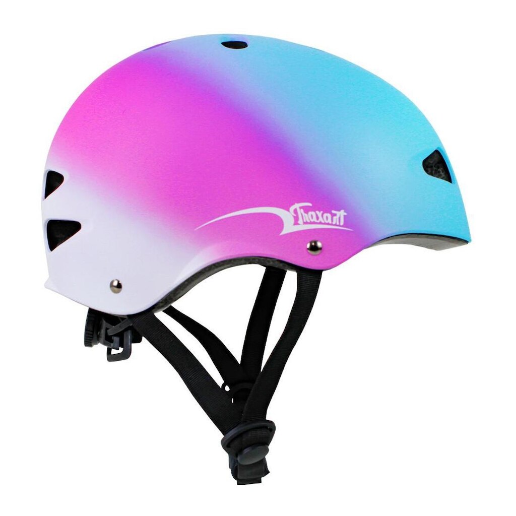 Capacete Traxart Intermediário Rainbow Pink e Azul GC-209